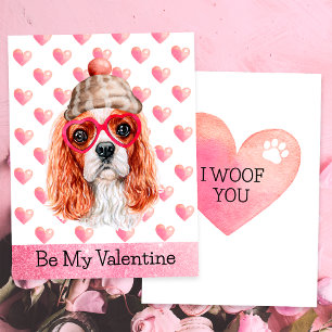 Cavalier Spaniel Ik Woef Jou Hond Valentijnsdag Feestdagenkaart
