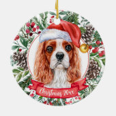 Cavalier Spaniel Nom personnalisé Ornement de Noël (Dos)