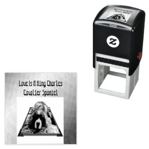 Cavalier Spaniel Popout Art, stempel met eigen ink
