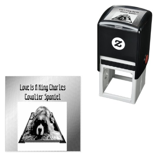 Cavalier Spaniel Popout Art, stempel met eigen ink (In situ)