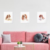 Cavalier Spaniel Poster, Puppy Nursery Print Muurkunst Sets (Woonkamer)