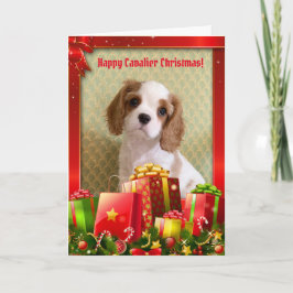 Cavalier Spaniel Puppy Christmas Kaart