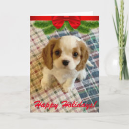 Cavalier Spaniel Puppy Holiday Card Kaart