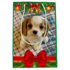 Cavalier Spaniel Puppy Holiday Gift Bag Medium Cadeauzakje