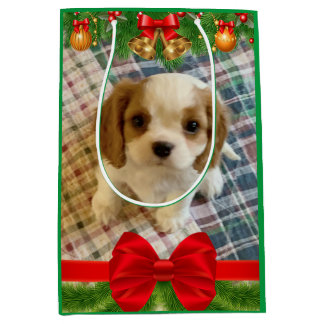 Cavalier Spaniel Puppy Holiday Gift Bag Medium Cadeauzakje