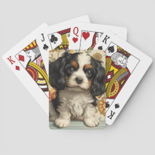 Cavalier Spaniel, zwart en bruin speelkaarten