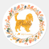Cavalier Sticker - Gepersonaliseerd Pastel Oranje (Voorkant)