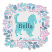 Cavalier Sticker – Personalized Pastel Blue Gift (Devant)
