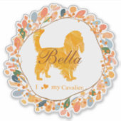 Cavalier Sticker - Personalized Pastel Orange Gift (Voorkant)