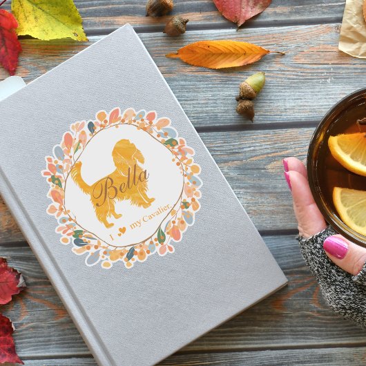 Cavalier Sticker - Personalized Pastel Orange Gift