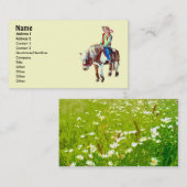 Cavalier sur un carte de visite de poney (Devant / Derrière)