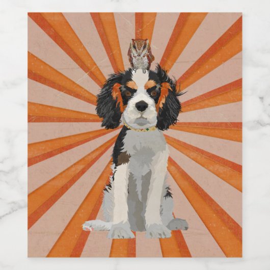 CAVALIER & UIL WIJN ETIKET (Enkel label)