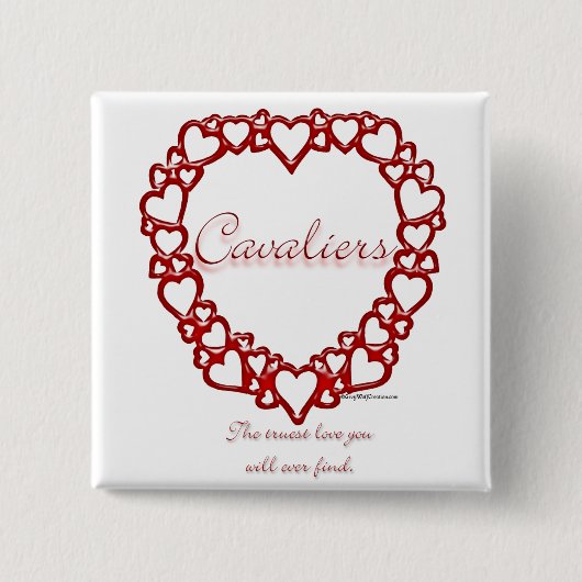 Cavalier ware liefde vierkante button 5,1 cm (Voorkant)
