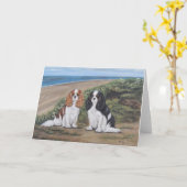 Cavaliers à la carte de voeux de plage (Fleur jaune)