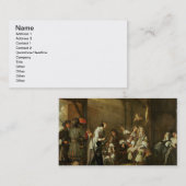 Cavaliers en bedrijven die in een Barn Carousing p Visitekaartje (Voorkant / Achterkant)