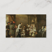 Cavaliers en bedrijven die in een Barn Carousing p Visitekaartje (Achterkant)