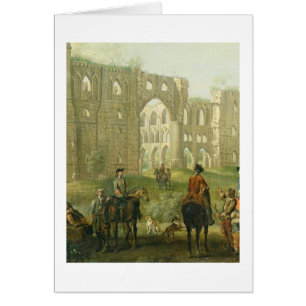 Cavaliers faisant une pause par les ruines de