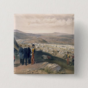 Cavalry Camp, bord uit 'The Seat of War in the E Vierkante Button 5,1 Cm