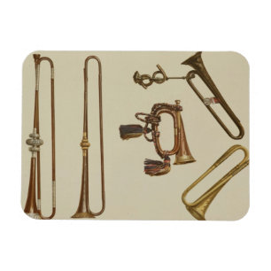 Cavalry trumpet, een eikel, een gelte trumpet gema magneet