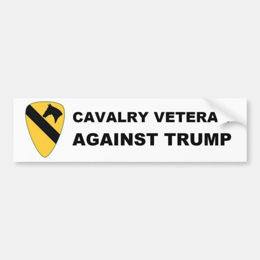 Cavalry veteran tegen Trump Bumpersticker (Voorkant)