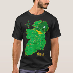 Cavan Ireland County Kaart Eire Irish Travel T-shirt