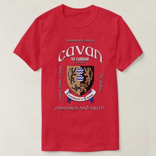 Cavan Ireland Irish Crest Wapenschild T-shirt (Design voorkant)