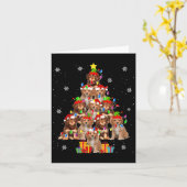 Cavao Kerstboom Grappig Santa Cavoodle Hond Xmas Kaart (Gele Bloem)