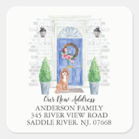 Cavapoo Blue Deur New Address Label Sticker