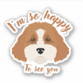 Cavapoo Cavoodle Cockerpoo Puppy Designer hond Sticker (Voorkant)
