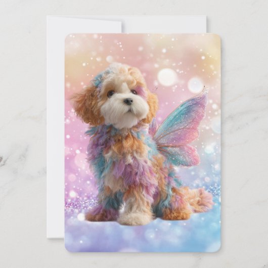 Cavapoo Cavoodle Engel Fee Verjaardag Kaart (Voorkant)