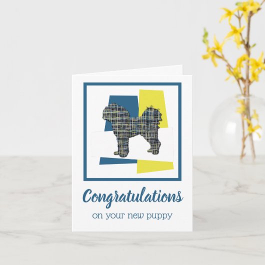 Cavapoo Chien Chien Chien Félicitations Carte de v (Fleur jaune)