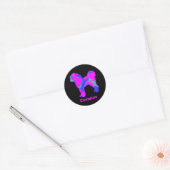 Cavapoo Crazy Hot Pink en Blue Ronde Sticker (Envelop)