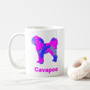 Cavapoo Crazy Hot Pink en Blue White Coffee Mok