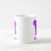 Cavapoo Crazy Hot Pink et Blue White Coffee Mug (Centre)