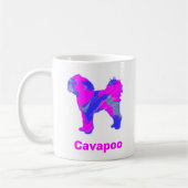 Cavapoo Crazy Hot Pink et Blue White Coffee Mug (Gauche)