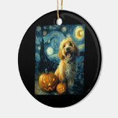 Cavapoo Cute Dog Halloween Jack O Lantern Pumpkin Keramisch Ornament (Links)