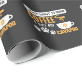 Cavapoo Dog Eigenaar van Coffee Bean Drinker Cadeaupapier (Rol Hoek)