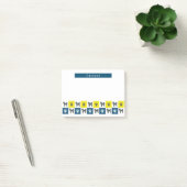 Cavapoo Dog & Paw Yellow & Blue Grids Post-it® Notes (Kantoor)