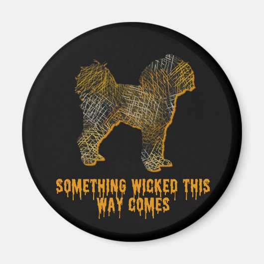 Cavapoo Dog Silhouette Fun Halloween Magnet Magneet (Voorkant)
