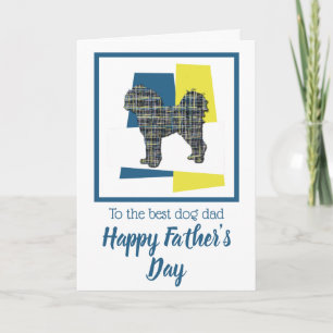 Cavapoo Dog Silhouette TriColor Father-Day Kaart