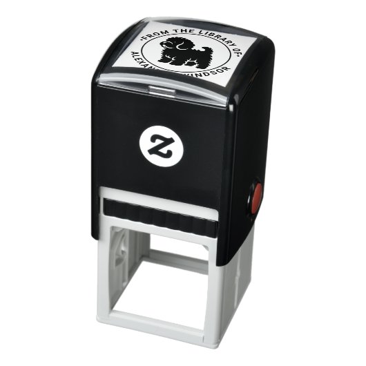 Cavapoo Dog Standing Sil Library Boeknaam Zelfinktende Stempel (Product)