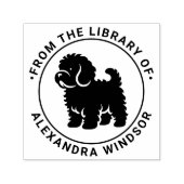 Cavapoo Dog Standing Sil Library Boeknaam Zelfinktende Stempel (Design)