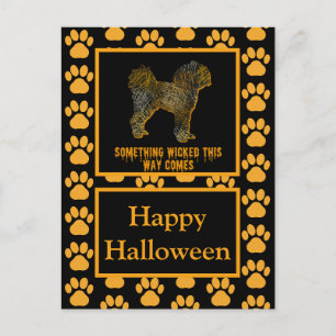 Cavapoo Engelse hond Silhouette Halloween Briefkaart