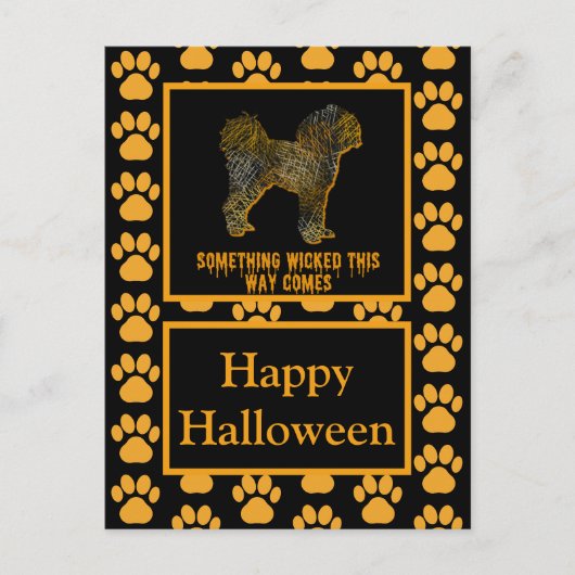 Cavapoo Engelse hond Silhouette Halloween Briefkaart (Voorkant)
