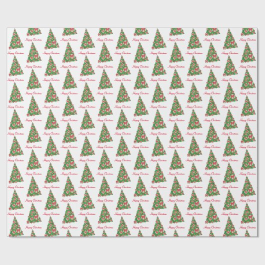 Cavapoo Hond Kerstboom Vakantie Wit Cadeaupapier (Vlak)