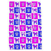 Cavapoo-hond & poot heet roze & blauw medium cadeauzakje (Achterkant)