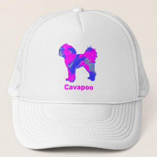 Cavapoo Hond Schattig Roze Silhouet Aangepast Trucker Pet