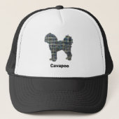 Cavapoo Leuke Hond Silhouet Grid Custom Trucker Pet (Voorkant)