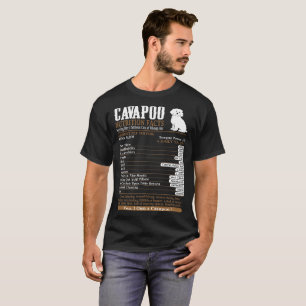 Cavapoo Nutrition Facts Pets Lovers Tshirt