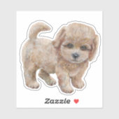 Cavapoo Puppy Cartoon Dog Sticker (Vel)